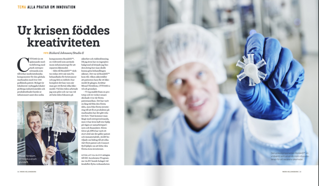 Micael Törnblom, CYTO365 i tidningen WORK.